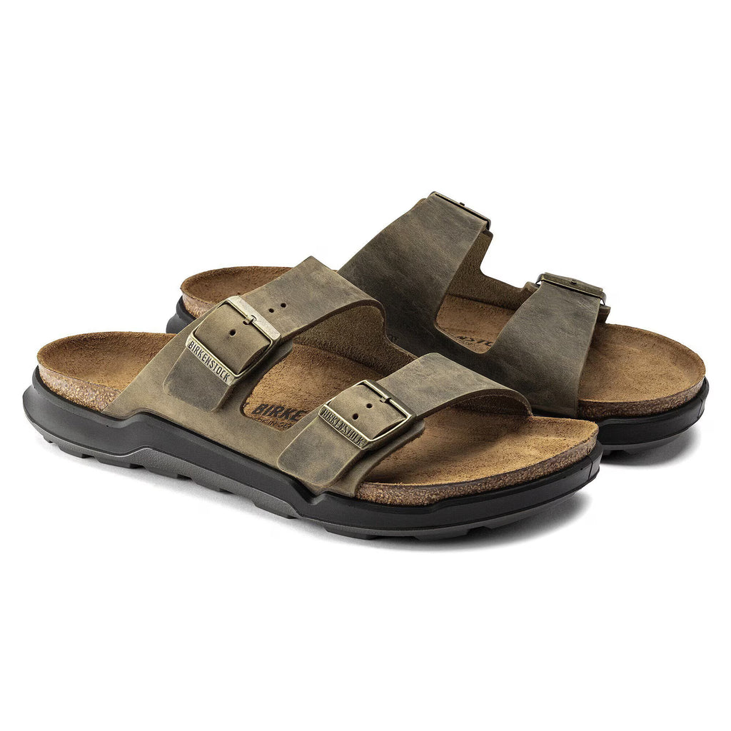 Birkenstock Premium Arizona Crosstown homme Cuir huilé - Faded Khaki