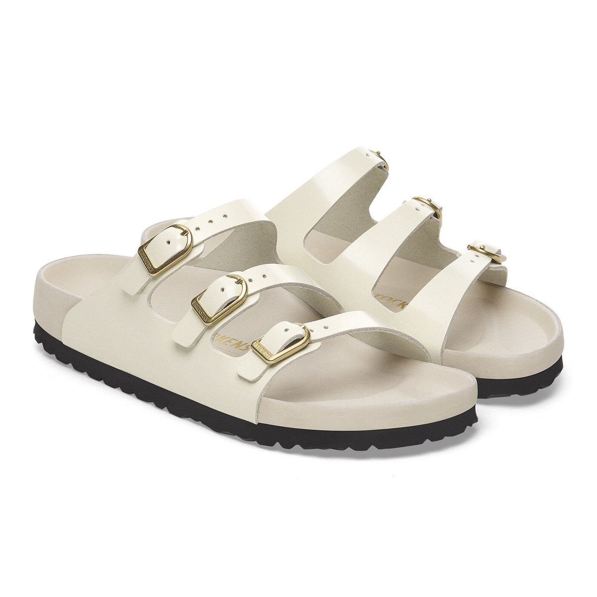 Birkenstock Premium Florida  Fresh Cuir naturel verni - High-Shine Ecru