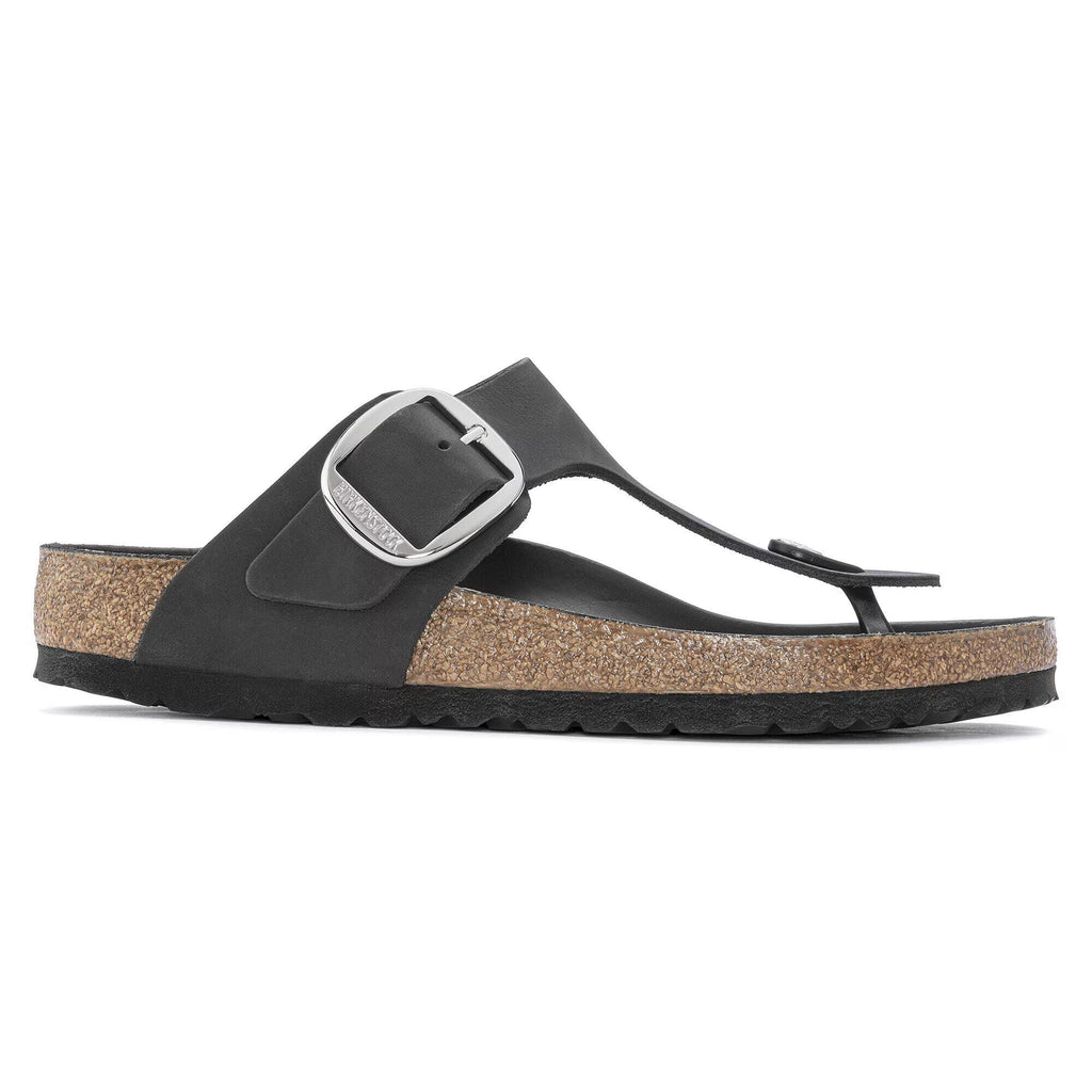 Birkenstock Premium Gizeh Big Buckle Cuir huilé - Black