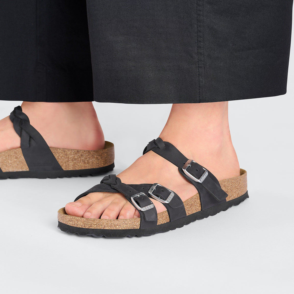 Birkenstock Premium Franca Braided Cuir huilé - Black
