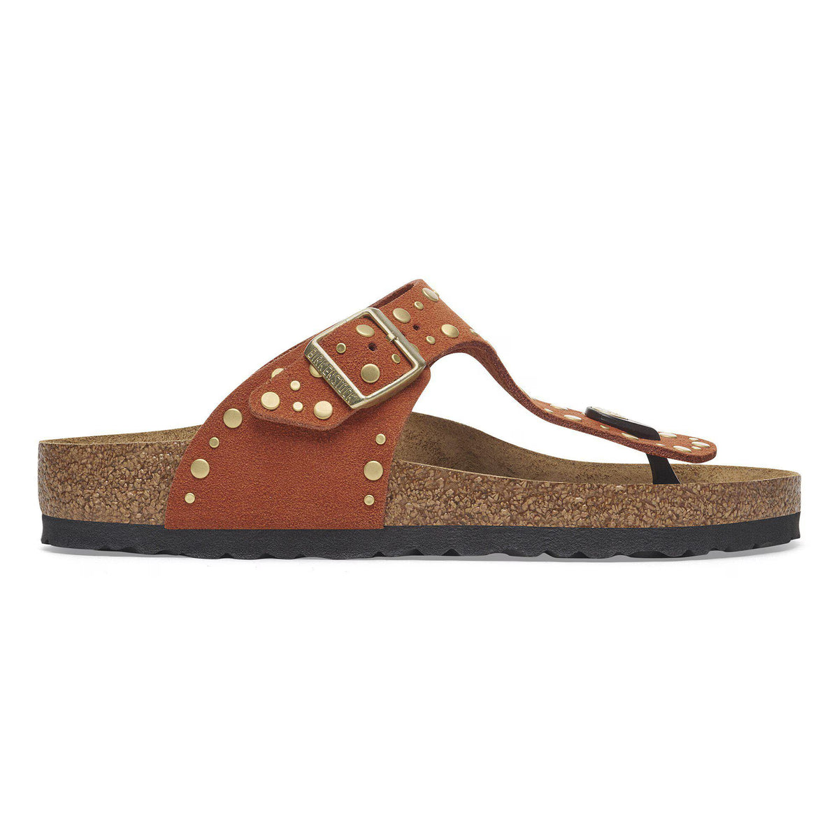 Birkenstock Confortable Gizeh Rivet Suède - Dark Rust