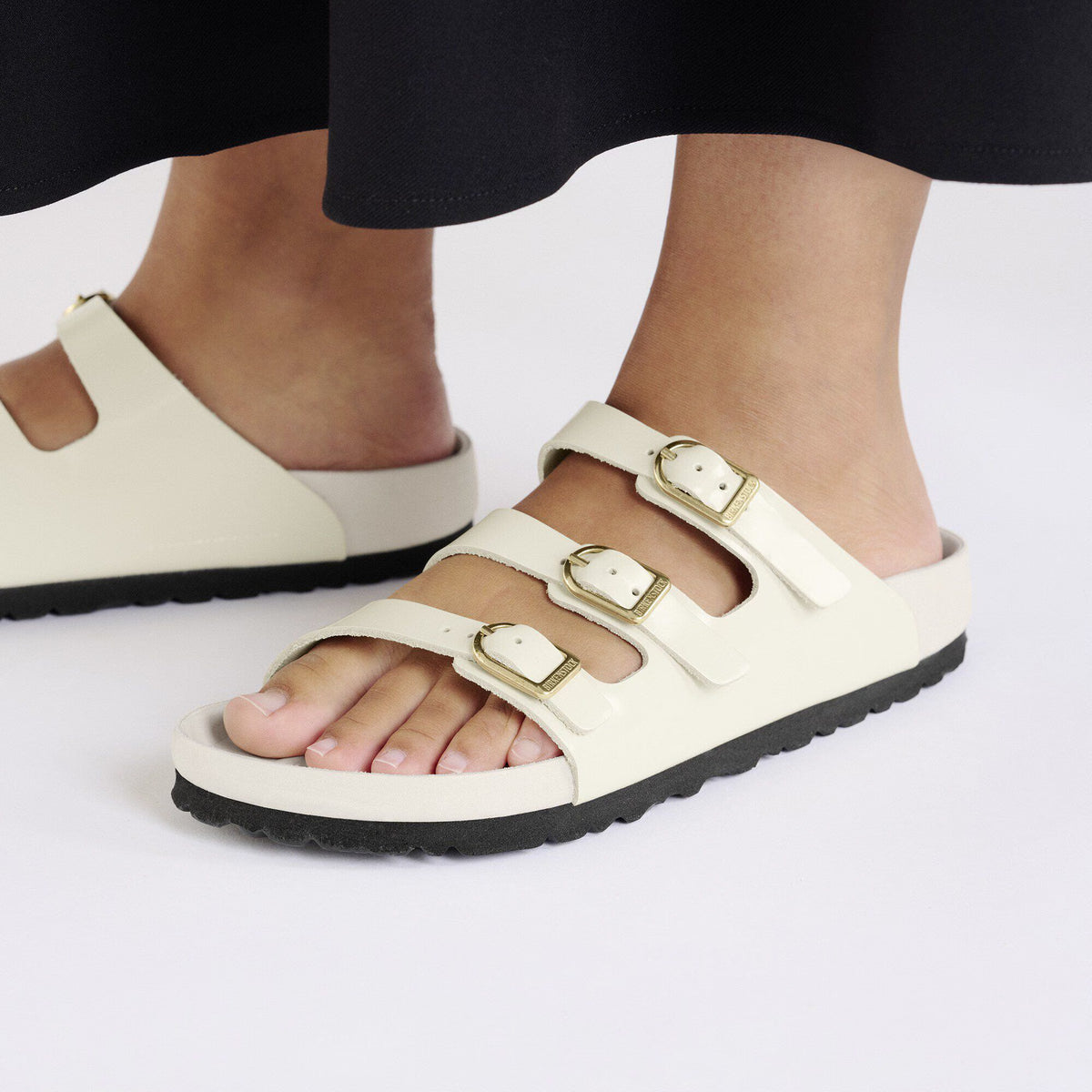 Birkenstock Premium Florida  Fresh Cuir naturel verni - High-Shine Ecru