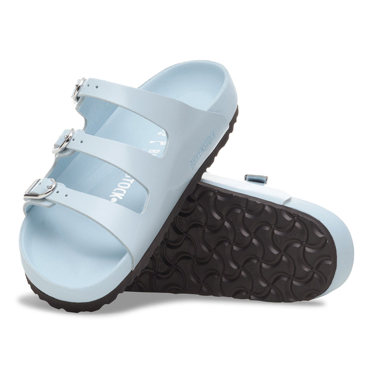 Birkenstock Premium Florida  Fresh Cuir naturel verni - Baby Blue High Shine