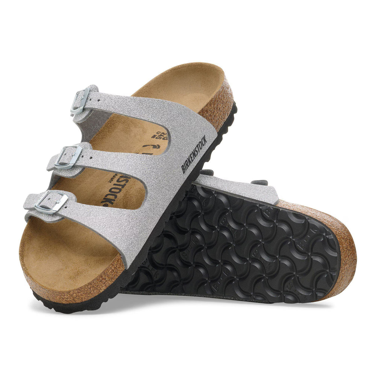Birkenstock Tendance Florida Birko-Flor - Shiny Glitter Silver