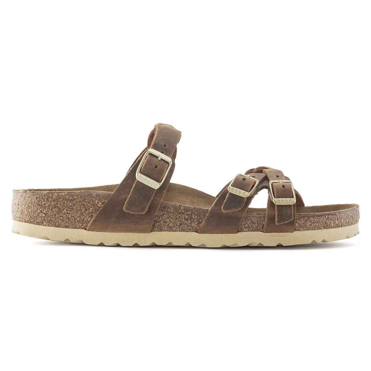 Birkenstock Premium Franca Braided Cuir huilé - Cognac