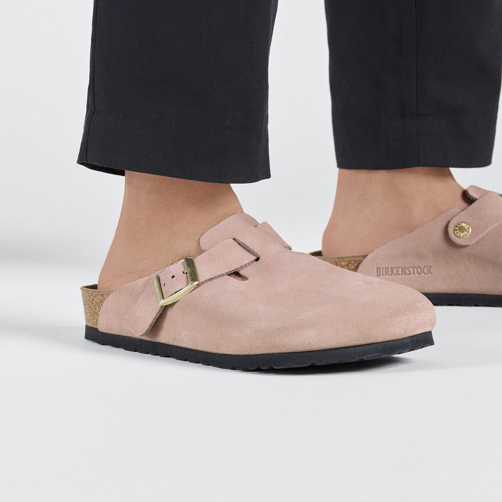 Birkenstock Confortable Boston Suède - Light Rose