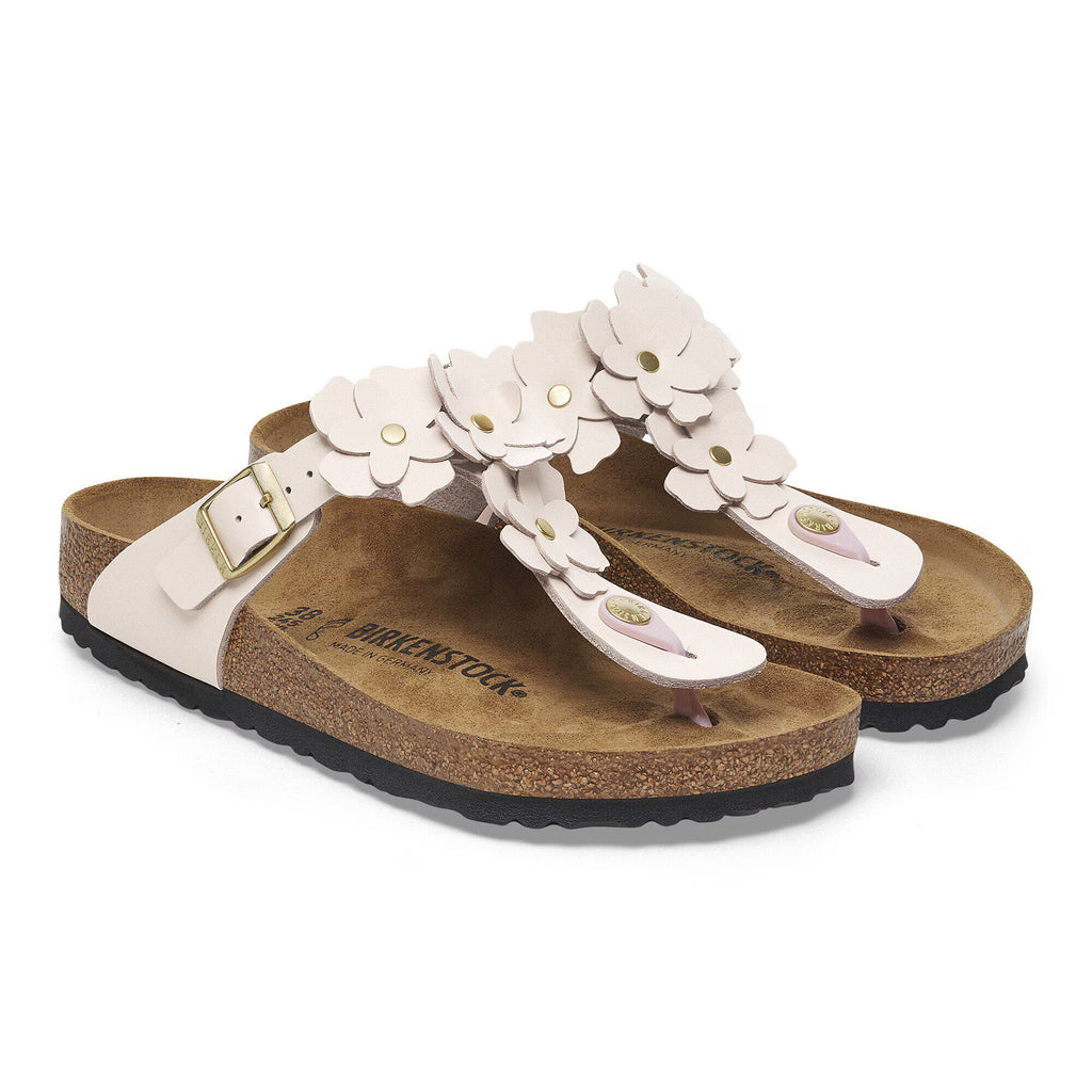 Birkenstock Premium Gizeh Flower Embellishment Cuir naturel - Light Rose