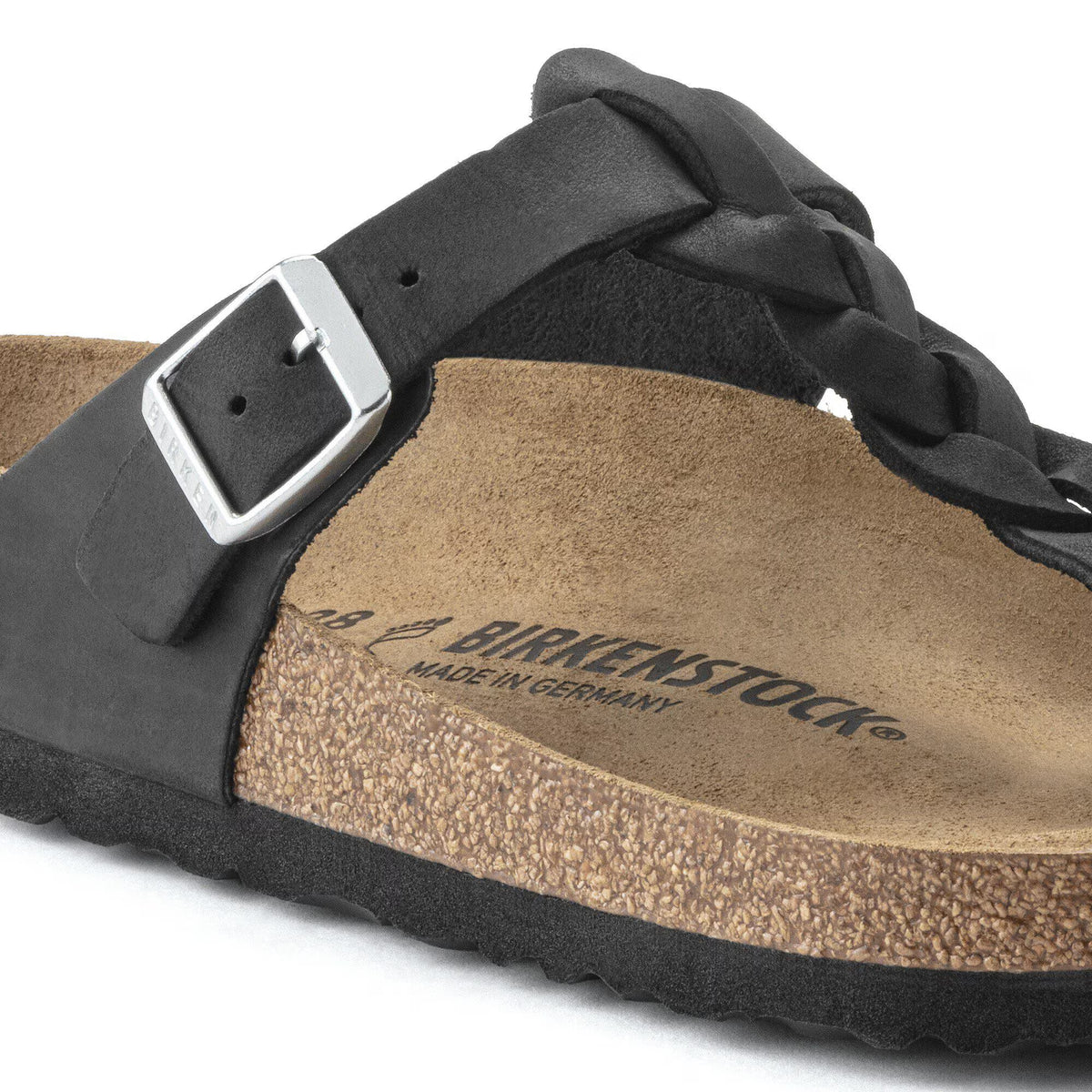 Birkenstock Premium Gizeh Braided Cuir huilé - Black