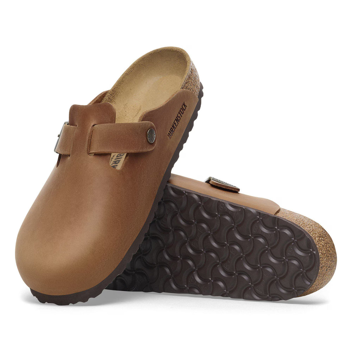 Birkenstock Premium Boston Cuir huilé - Cognac