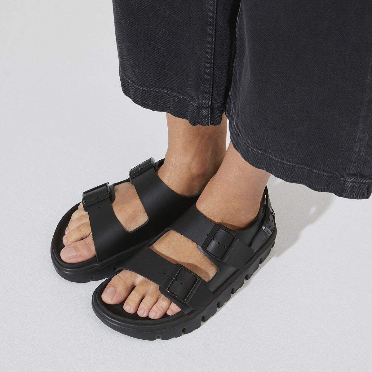 Birkenstock Premium Milano Chunky Cuir naturel - Black
