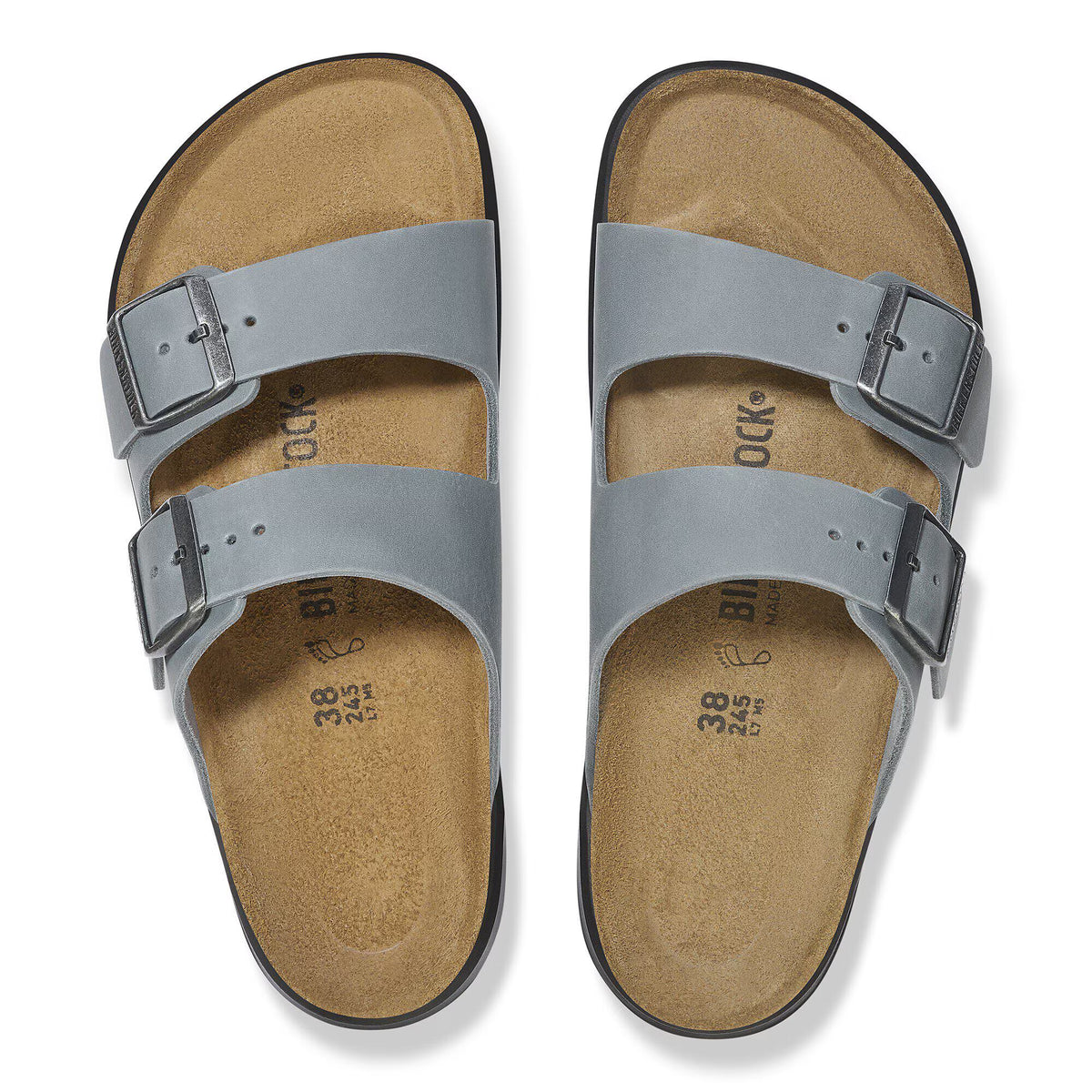 Birkenstock Premium Arizona Crosstown Cuir huilé - Basalt Gray
