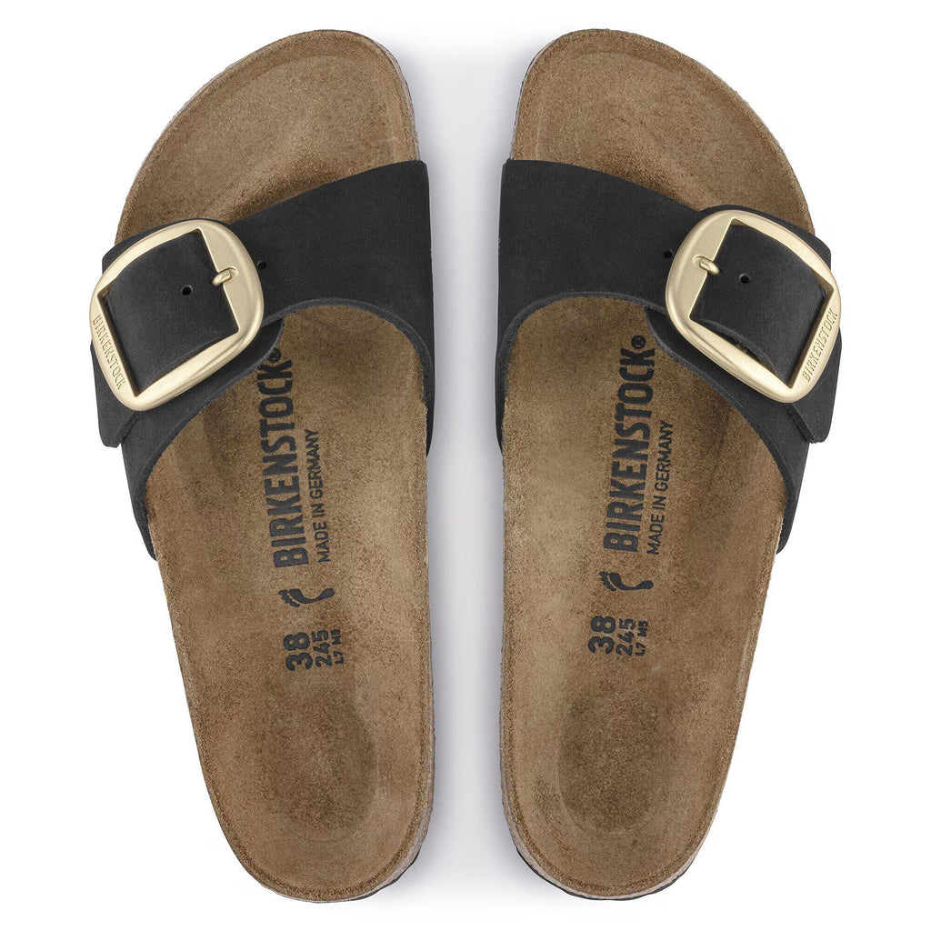 Birkenstock Premium Madrid Big Buckle Cuir nubuck - Black