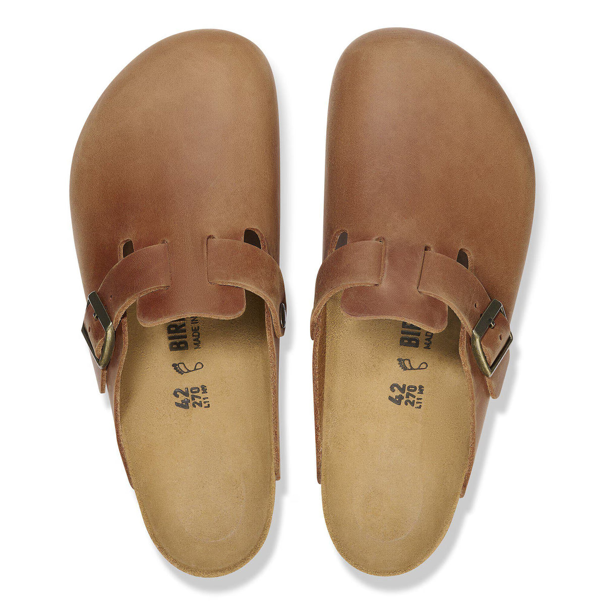 Birkenstock Premium Boston Cuir huilé - Cognac
