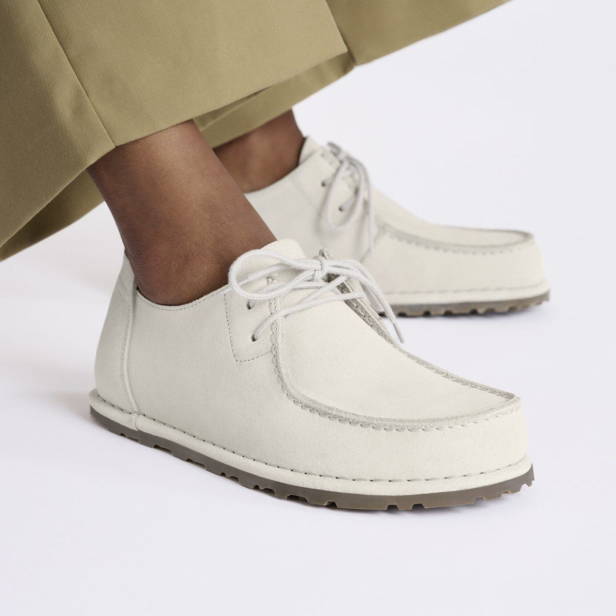 Birkenstock Confortable Utti Lace Suède - Antique White