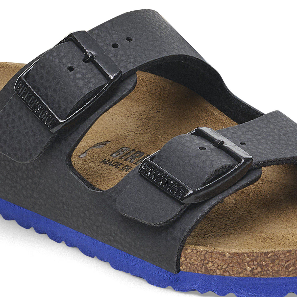 Birkenstock Confort Enfant Arizona Kids Birko-Flor - Desert Soil Black/Ultra Blue