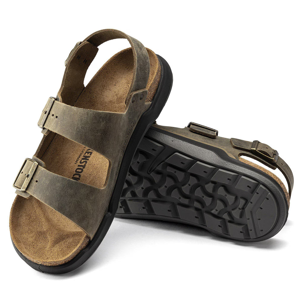 Birkenstock Premium Milano Crosstown homme Cuir huilé - Faded Khaki