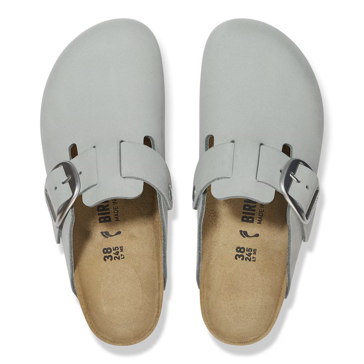 Birkenstock Premium Boston Big Buckle Cuir nubuck - Pure Sage