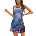 Robe d'été pour femme à bretelles spaghetti ajustables, mini-robe décontractée à bretelles fines, robe de plage