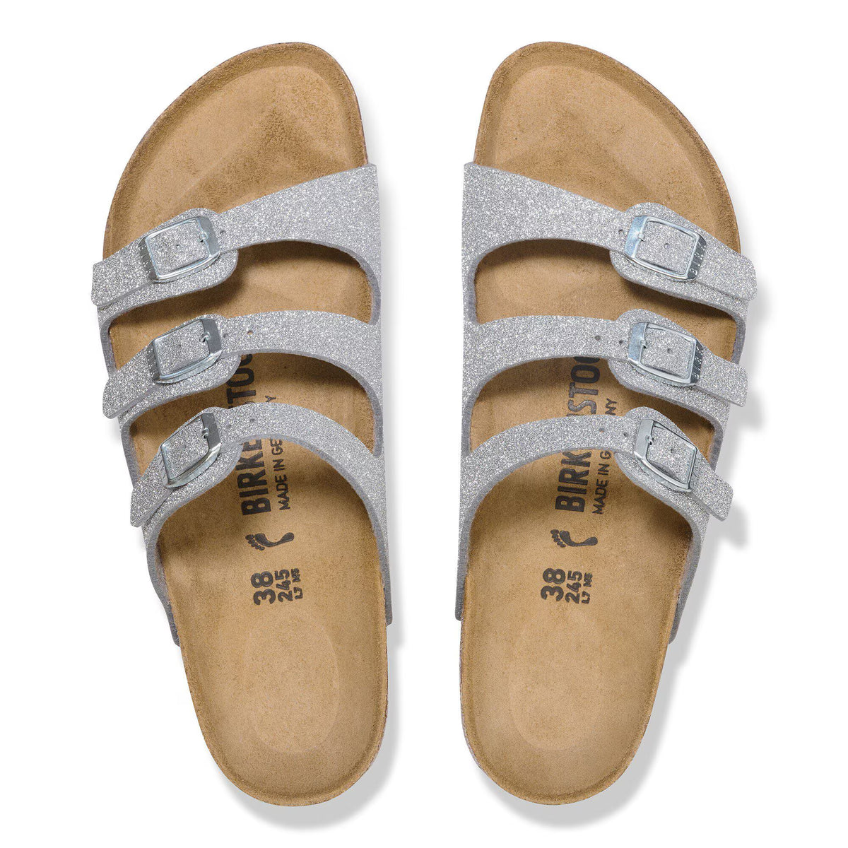 Birkenstock Tendance Florida Birko-Flor - Shiny Glitter Silver