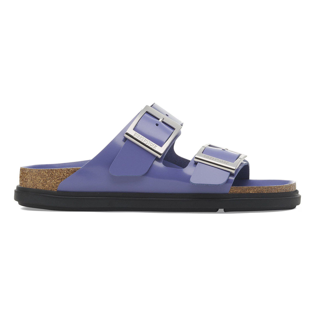 Birkenstock Premium Arizona Droplet Buckle Cuir naturel verni - High-Shine Purple Dusk