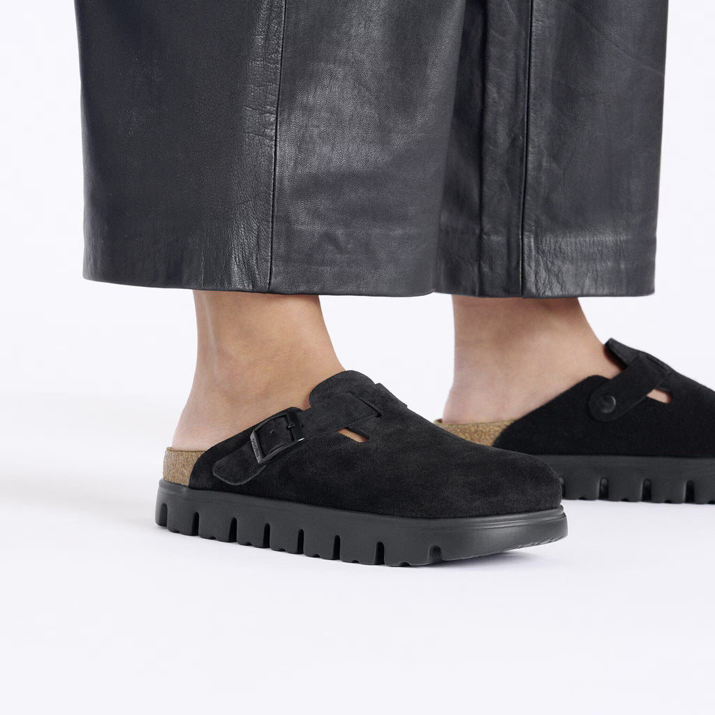Birkenstock Confortable Boston Chunky Suède - Black/Black