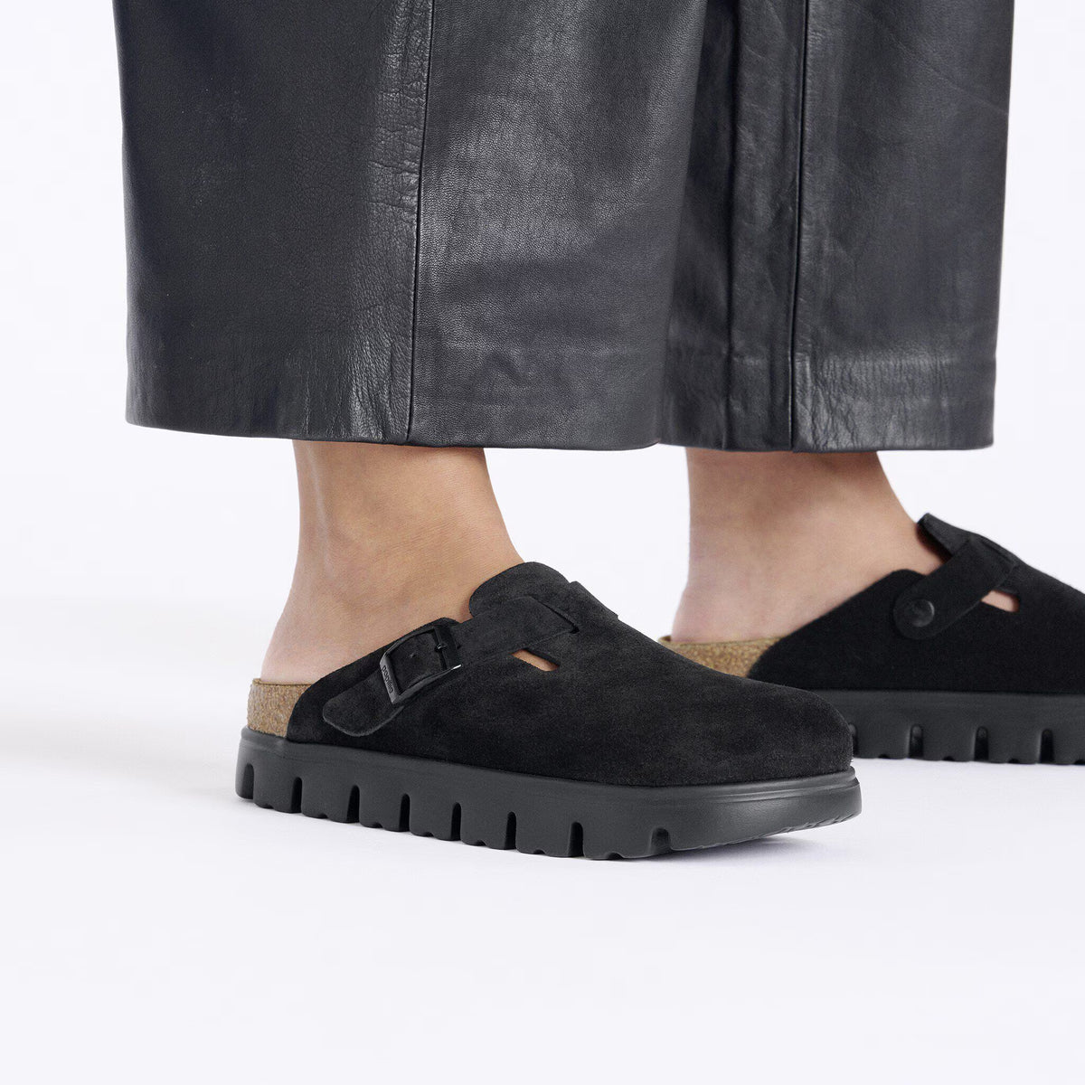Birkenstock Confortable Boston Chunky Suède - Black/Black
