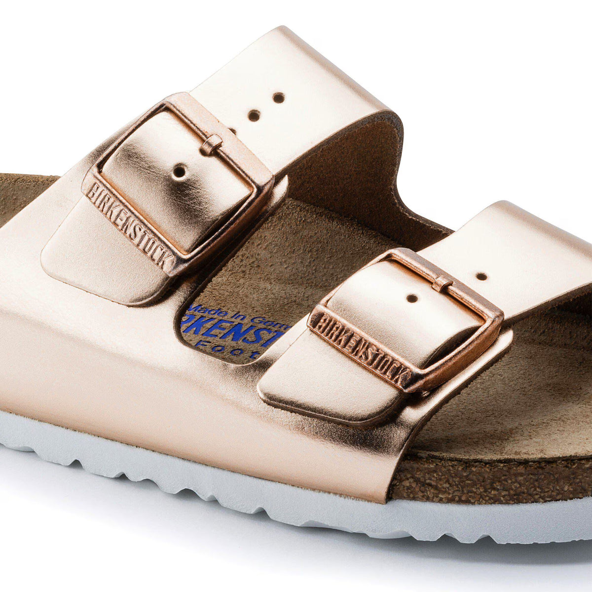 Birkenstock Premium Arizona Lit de pied souple Cuir naturel - Metallic Copper