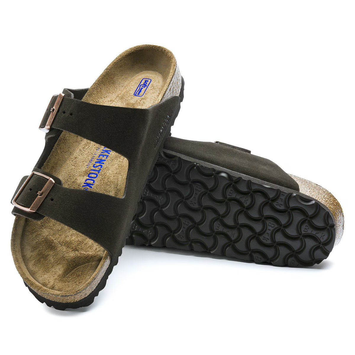 Birkenstock Confortable Arizona Lit de pied souple Suède - Mocha
