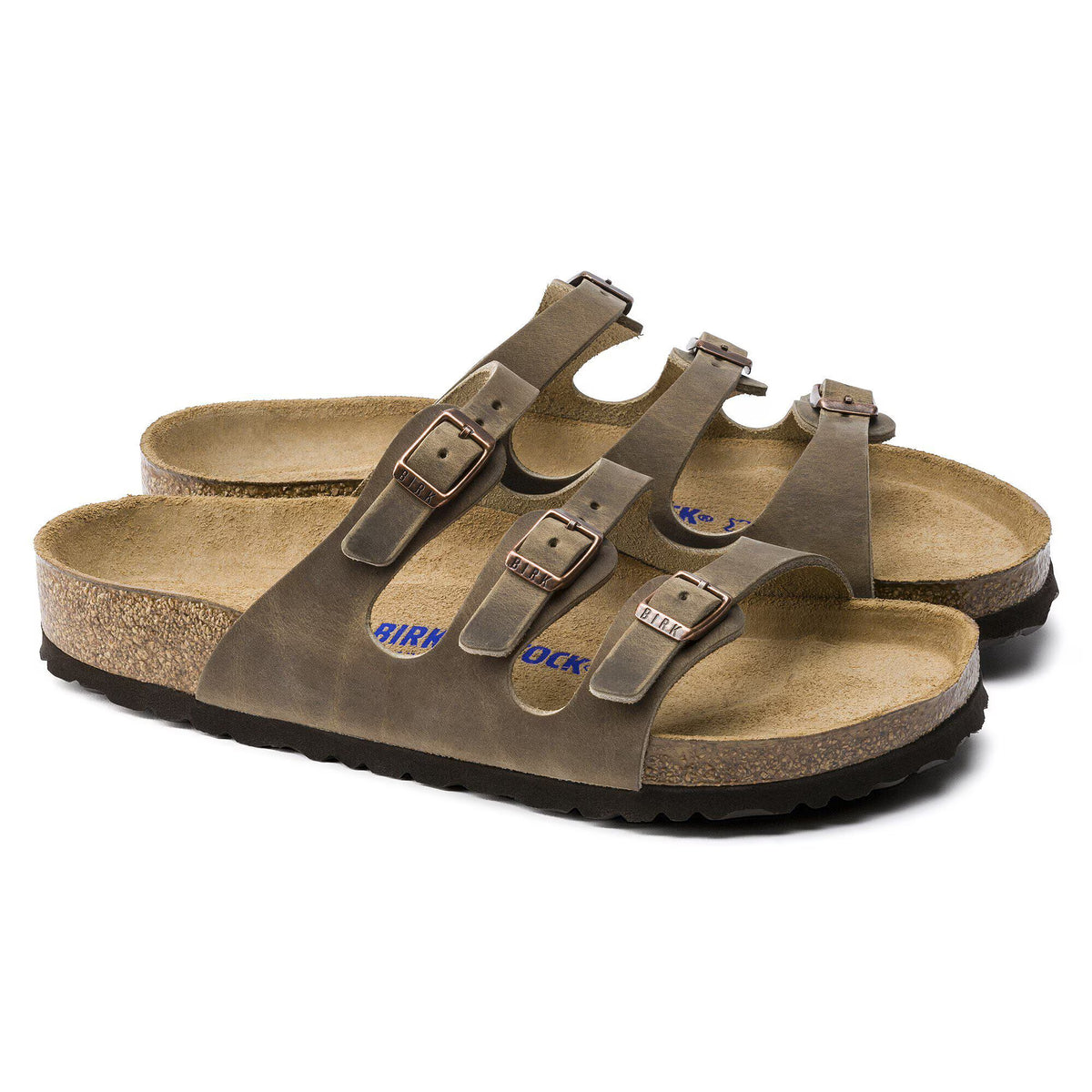 Birkenstock Premium Florida Lit de pied souple Cuir huilé - Tobacco Brown