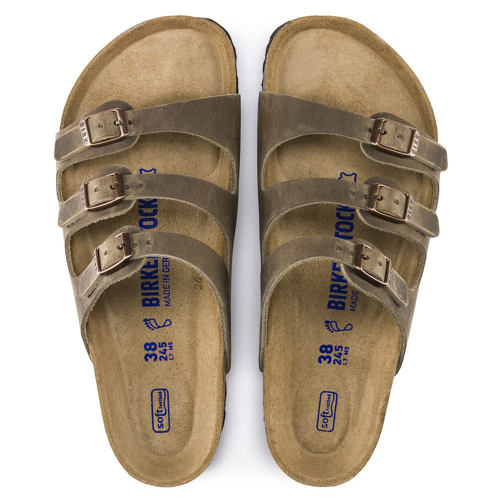 Birkenstock Premium Florida Lit de pied souple Cuir huilé - Tobacco Brown