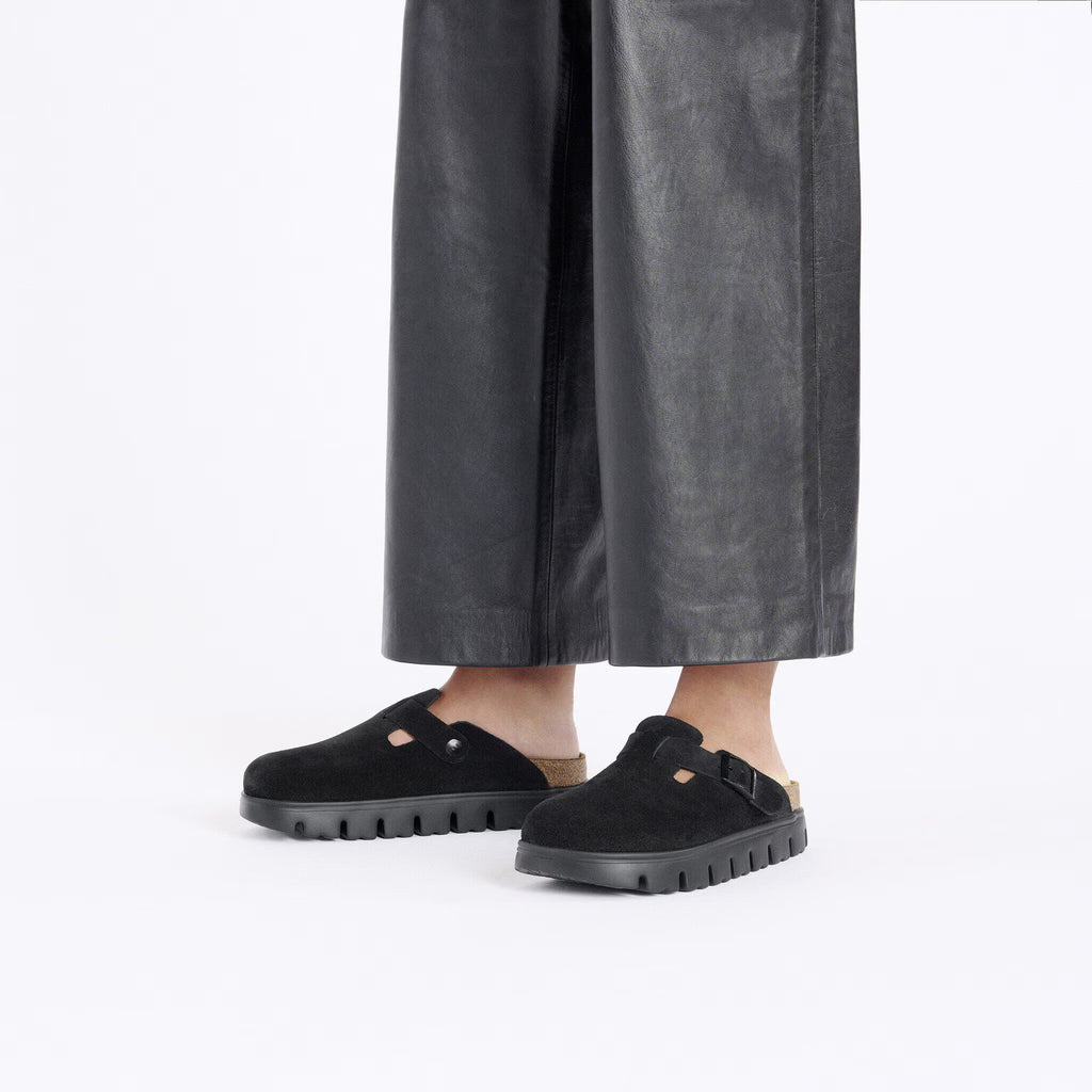 Birkenstock Confortable Boston Chunky Suède - Black/Black