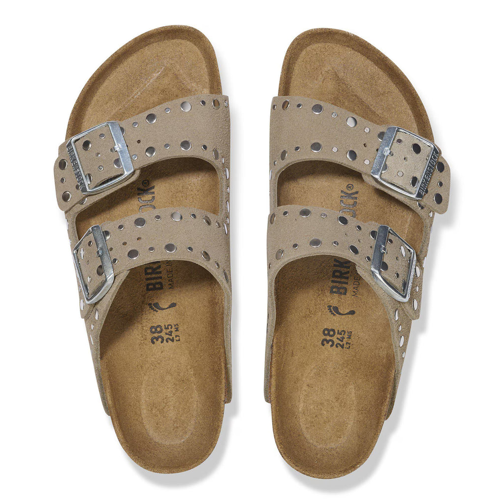 Birkenstock Confortable Arizona Rivet Suède - Taupe