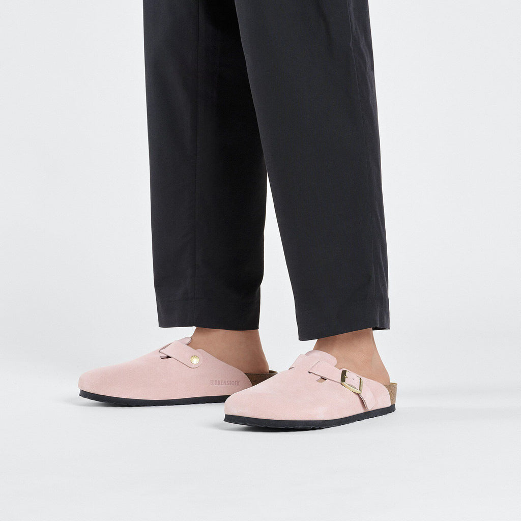Birkenstock Confortable Boston Suède - Light Rose