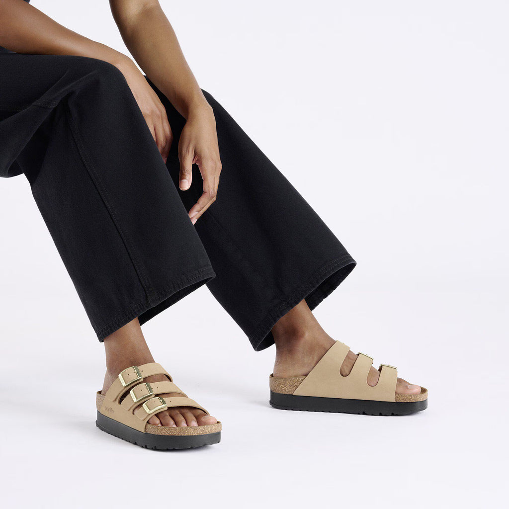 Birkenstock Premium Florida Flex Platform Cuir nubuck - Sandcastle