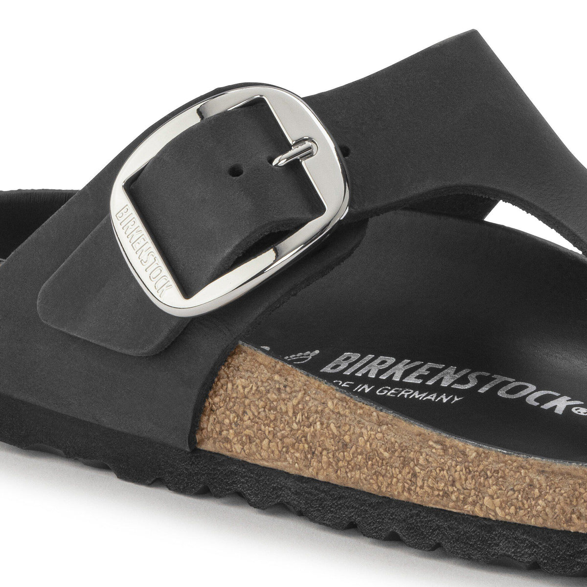 Birkenstock Premium Gizeh Big Buckle Cuir huilé - Black