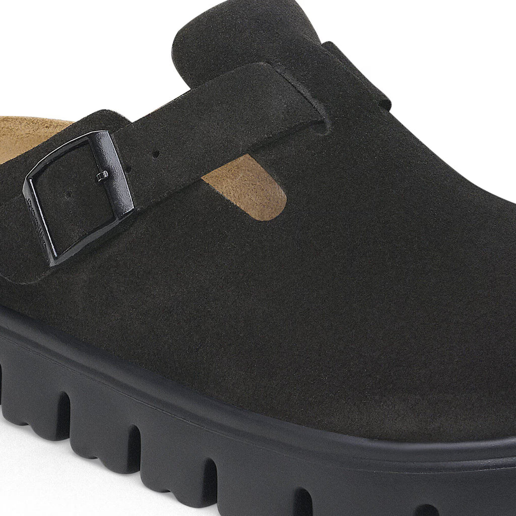 Birkenstock Confortable Boston Chunky Suède - Black/Black