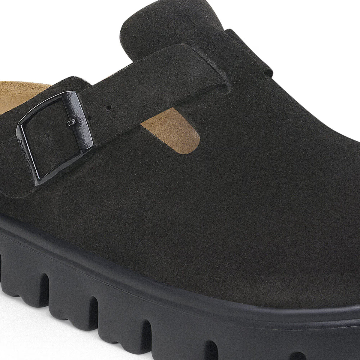 Birkenstock Confortable Boston Chunky Suède - Black/Black