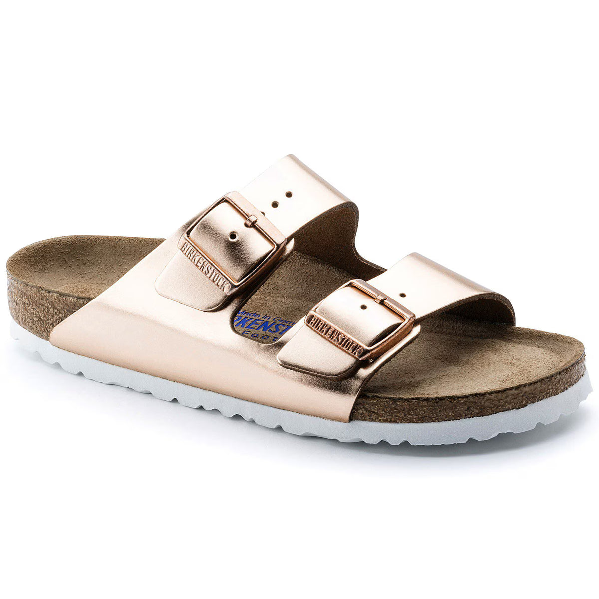 Birkenstock Premium Arizona Lit de pied souple Cuir naturel - Metallic Copper