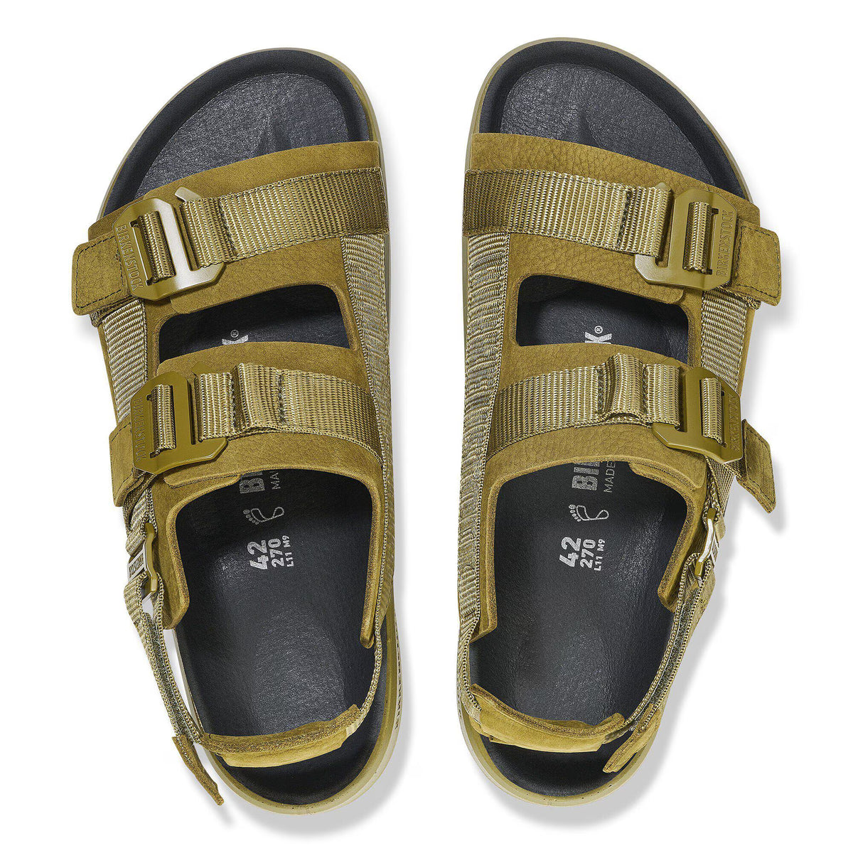 Birkenstock Premium Shinjuku Cuir naturel/Textile - Pine Green