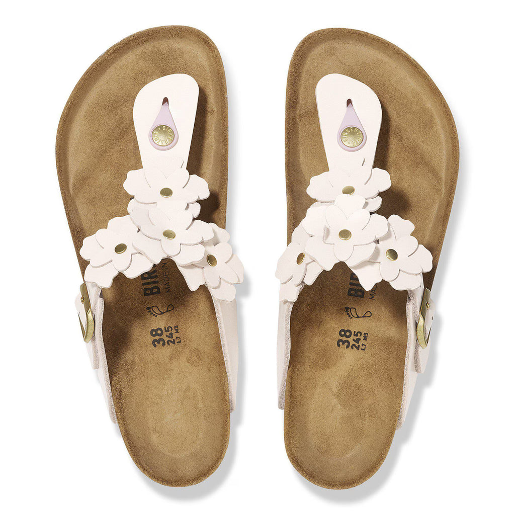 Birkenstock Premium Gizeh Flower Embellishment Cuir naturel - Light Rose