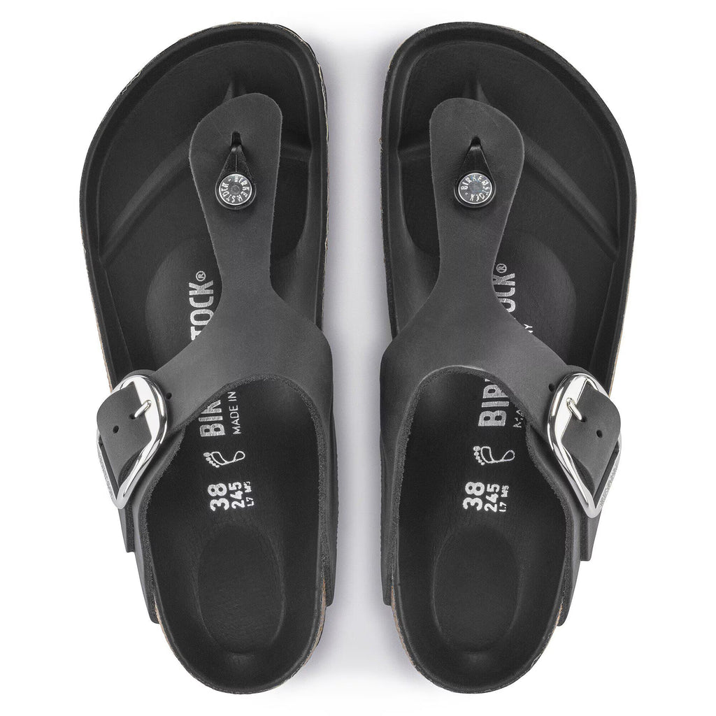 Birkenstock Premium Gizeh Big Buckle Cuir huilé - Black