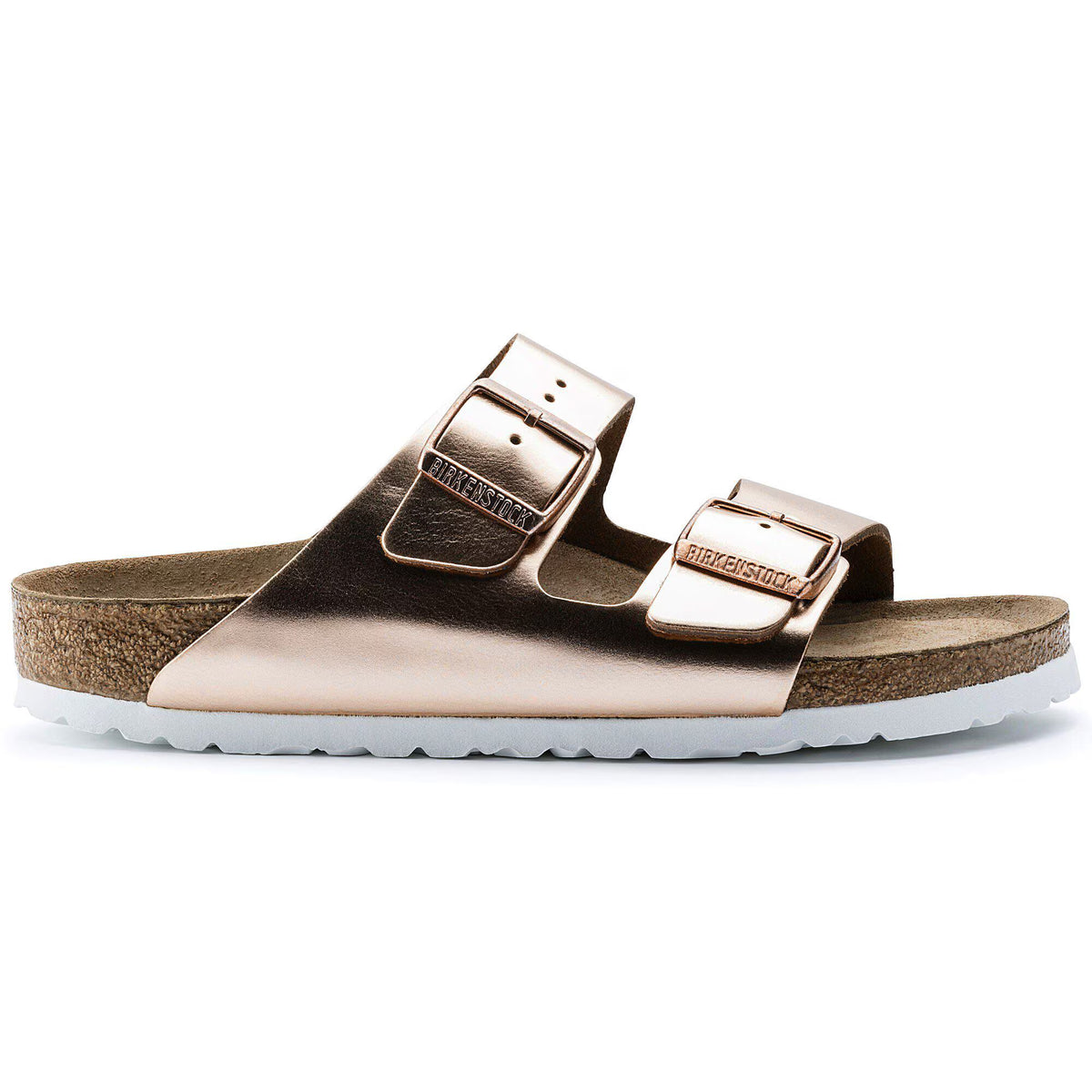 Birkenstock Premium Arizona Lit de pied souple Cuir naturel - Metallic Copper