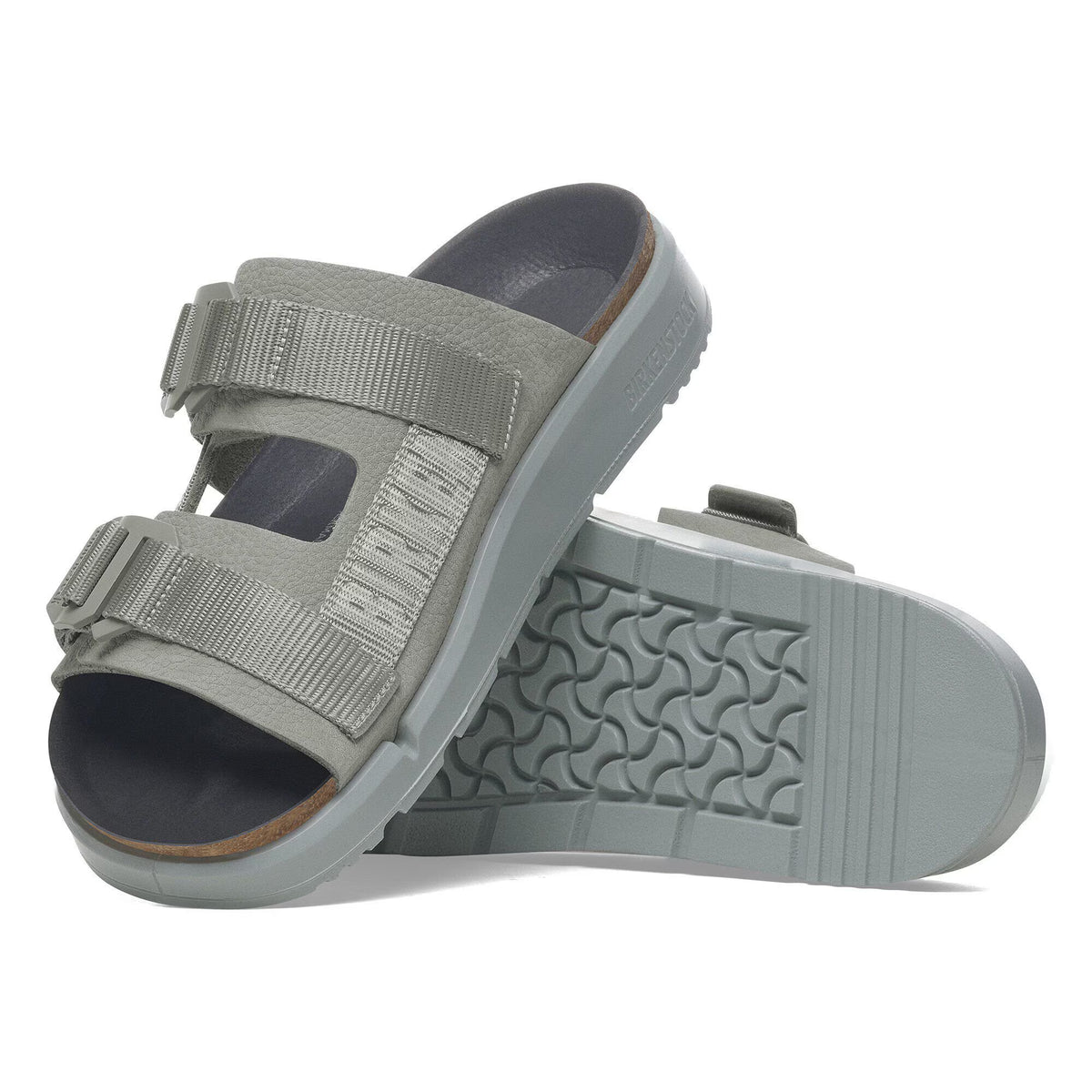 Birkenstock Premium Shinjuku 2 Strap Cuir naturel/Textile - Pure Sage