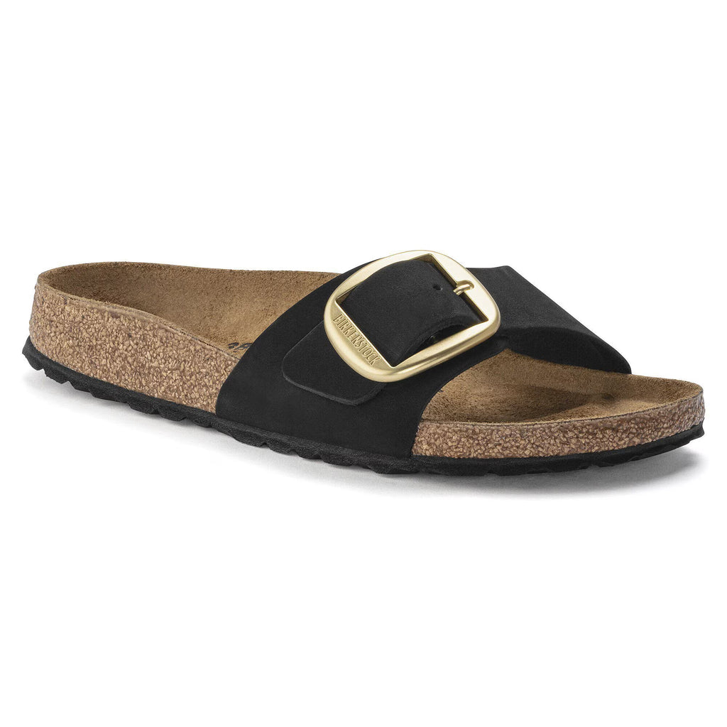 Birkenstock Premium Madrid Big Buckle Cuir nubuck - Black