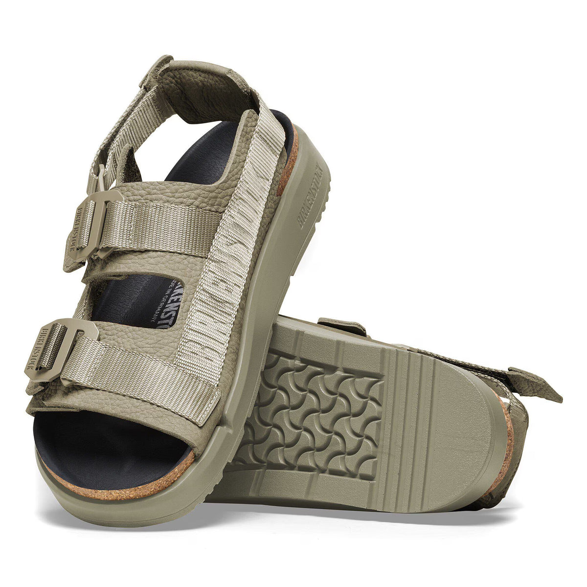 Birkenstock Premium Shinjuku Cuir naturel/Textile - Eucalyptus