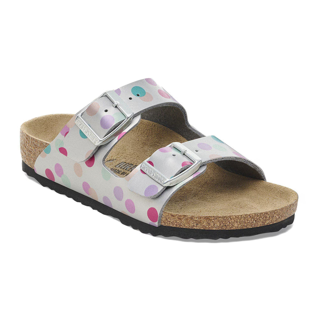Birkenstock Confort Enfant Arizona Kids Birko-Flor - Electric Metallic Dots Silver