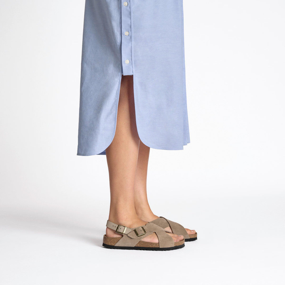 Birkenstock Confortable Tulum Soft Footbed Suède nubuck - Taupe