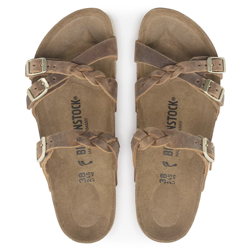 Birkenstock Premium Franca Braided Cuir huilé - Cognac