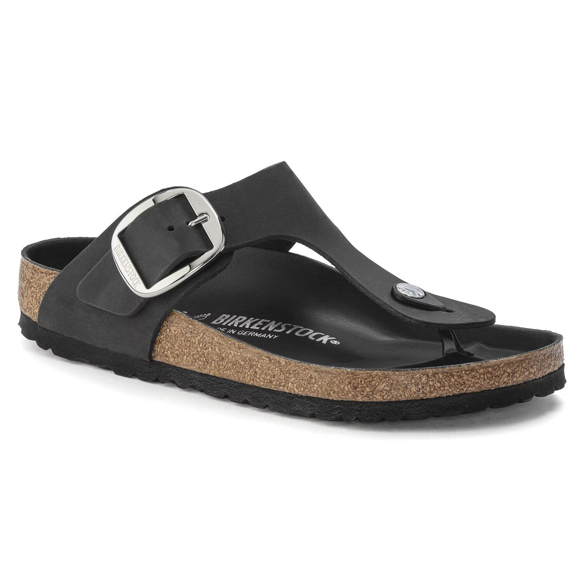Birkenstock Premium Gizeh Big Buckle Cuir huilé - Black