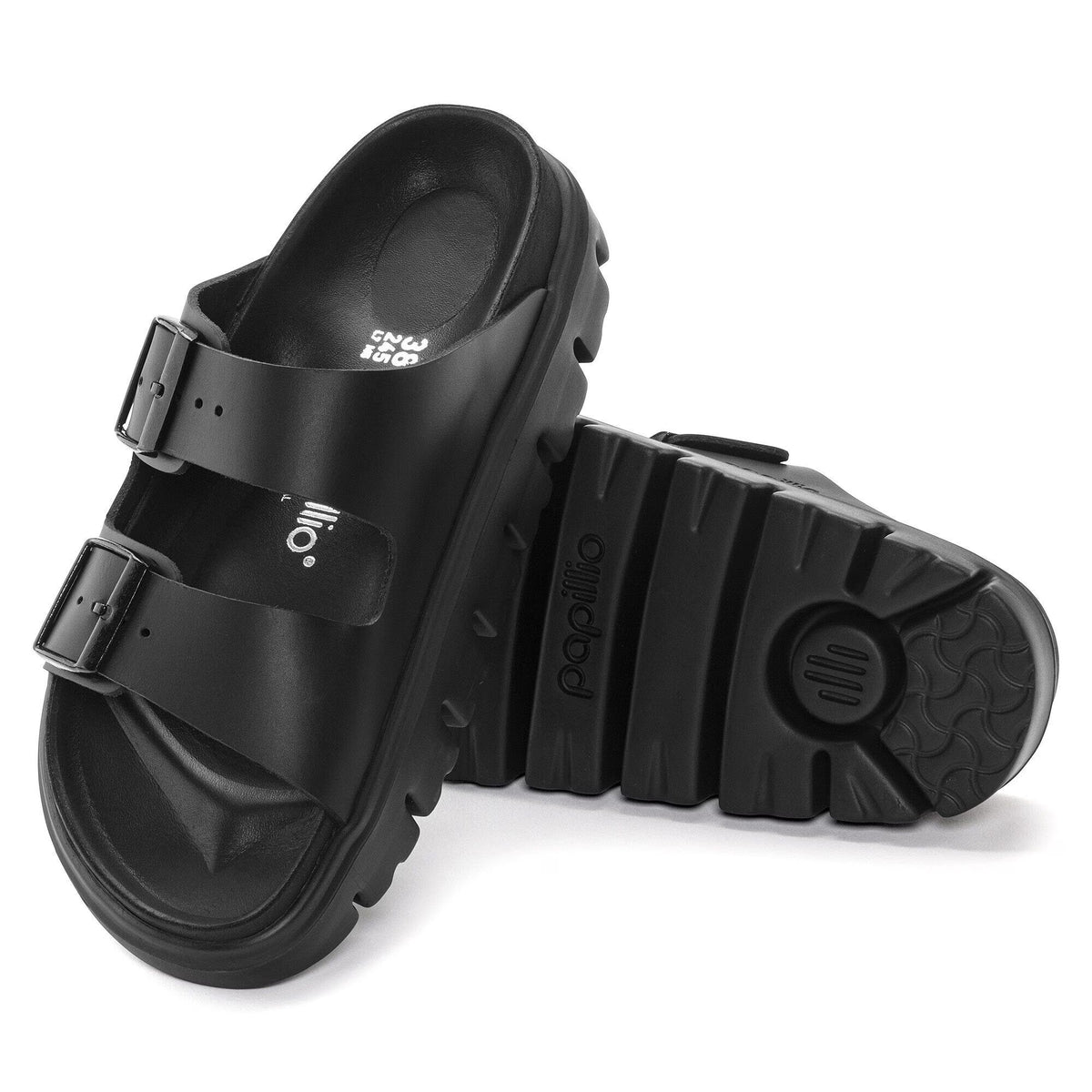 Birkenstock Premium Arizona PAP Chunky Cuir naturel - Black